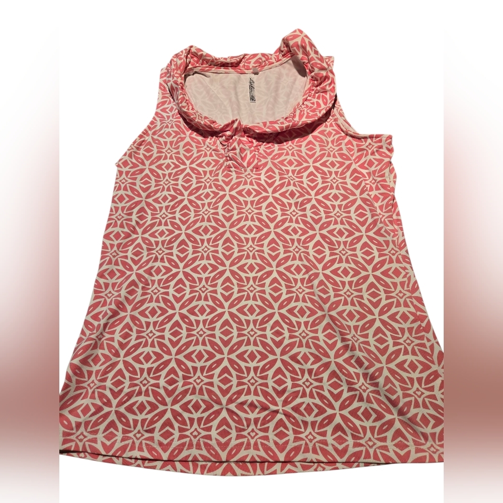 Lulu-B Pink and White Sleeveless Top